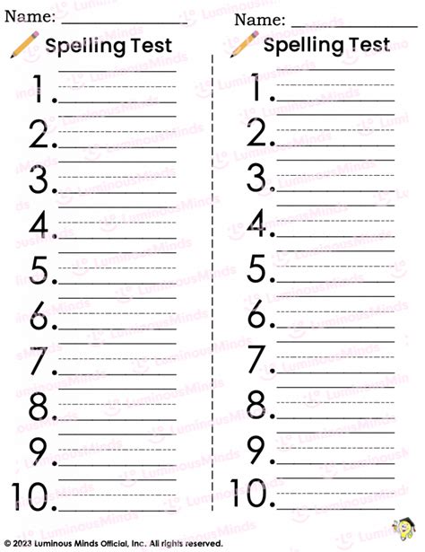 Reading Comprehension Worksheets Spelling Test Paper Templatesset 1