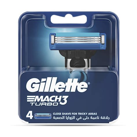 Gillette Mach 3 Turbo Manual Shaving Razor Blades 4pcs