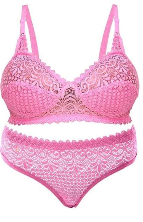 Dhandai Fashion Bra Panty Set Self Design Lingerie Set Pink A JioMart