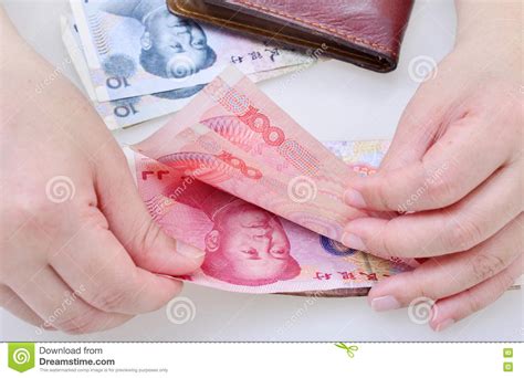 Woman Counting Chinese Yuan Banknotes Stock Photo Image Of Account