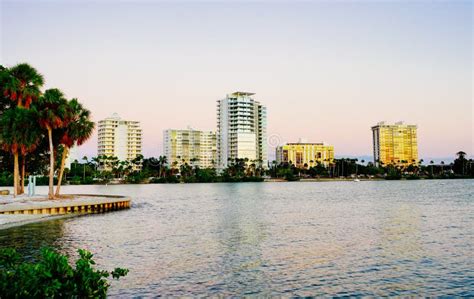 Sarasota Bay Harbor And Bay Front Sun Set Landscape Stock Image Image