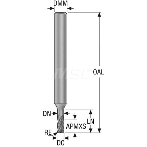 Seco Corner Radius End Mill 5 00 Mm Dia 10 00 Mm LOC 0 50 Mm