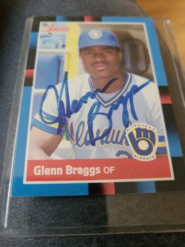 1988 Donruss 240 Glenn Braggs Milwaukee Brewers Signed Baseball Card