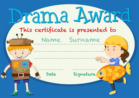 Drama Award Certificate Concept 299793 Vector Art At Vecteezy