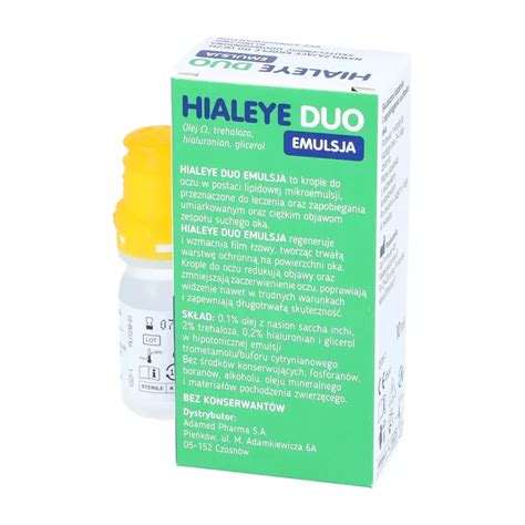 Hialeye Duo Emulsja krople do oczu 10 ml opinie skład i cena