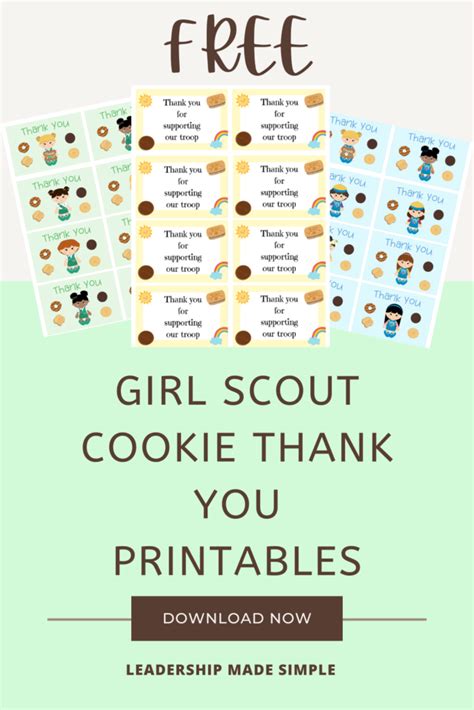 Girl Scout Cookie Thank You Printables