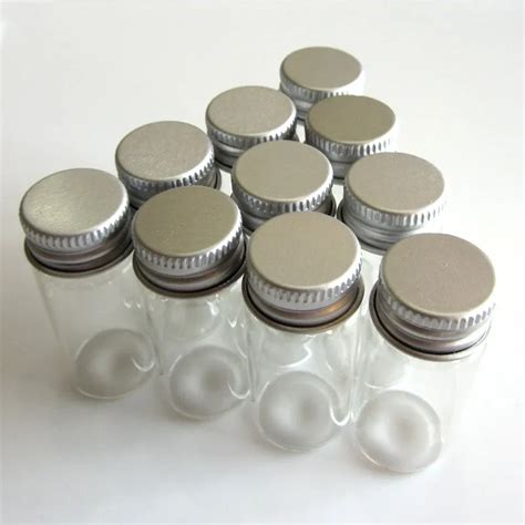 Pcs X Mm Ml Tiny Small Clear Bottles Glass Vials With Screw