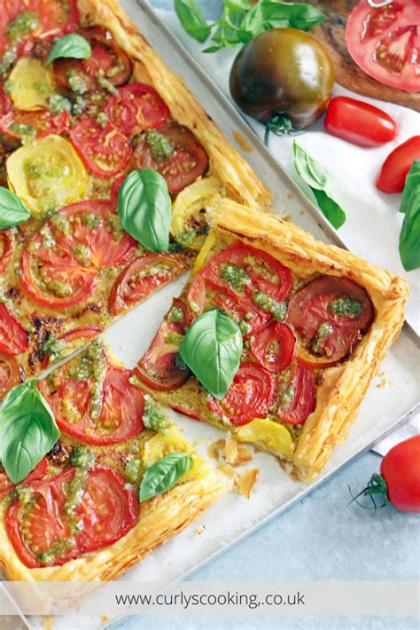 Puff Pastry Tomato Tart With Pesto Curlys Cooking