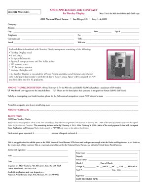 Fillable Online Npf Space Application And Contract For Turnkey Display