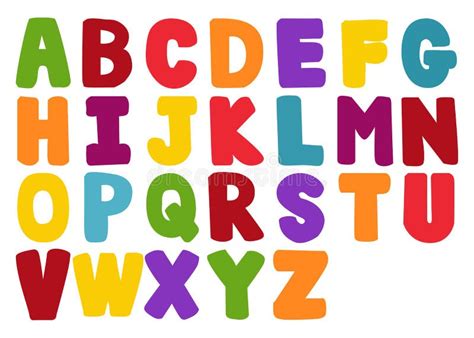 Vector Of Stylized Colorful Font And Alphabet Stock Vector