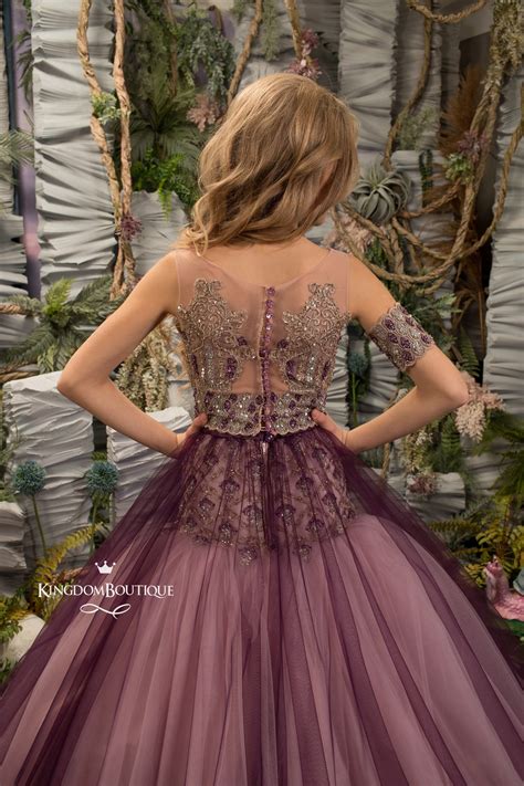 Purple Gold Lace Tulle Formal Flower Girl Dress For Special Etsy