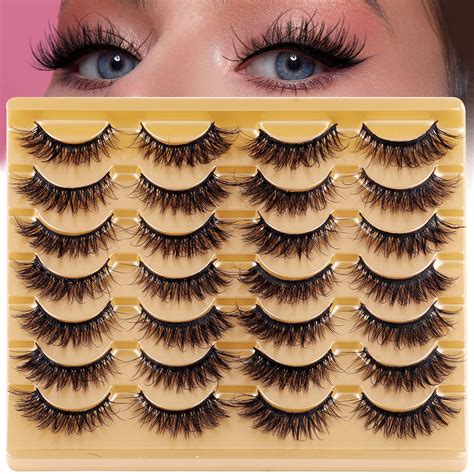 Outopen 14 Pairs Fairy Strip Lashes Natural Look Wispy Cat Eye Lashes