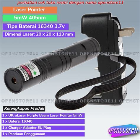 Jual Laser Pointer Purple Beam 5mW 405nm Proyektor Presentasi Rapat