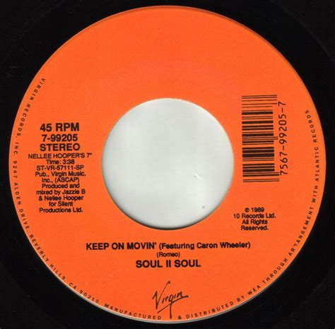 Soul Ii Soul Keep On Movin Vinyl 7 45 Rpm Single Stereo Discogs