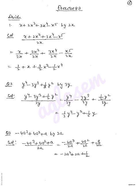 Rd Sharma Solutions Class Chapter Division Of Algebraic Expressions