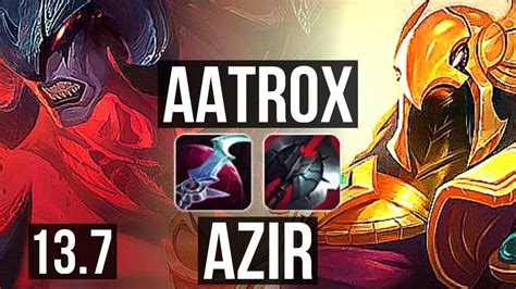 Aatrox Vs Azir Mid Quadra Godlike K Mastery Kr