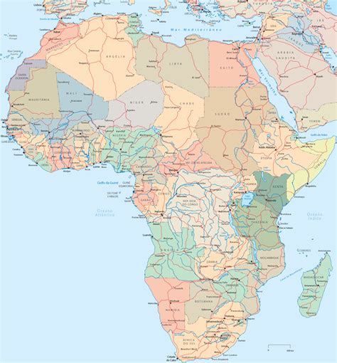 Mapa Político Da África Países Africanos E Principais Cidades