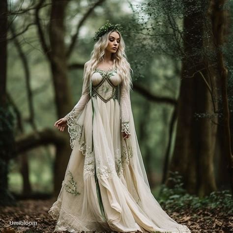 Umibloom Dress Design 75 In 2023 Celtic Wedding Dress Elven Wedding