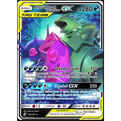 Mega Sableye And Tyranitar Gx 126236 Unified Minds Pokémon Card Tcg
