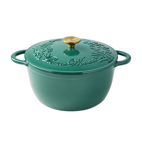 The Pioneer Woman Timeless Beauty 6 Quart Enamel On Cast Iron Holiday Dutch Oven Green