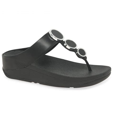 FitFlop Halo Leather Womens Toe Post Sandals Charles Clinkard