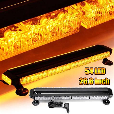 26 6 Inci 54 LED Mobil Darurat Amber Dua Sisi Berkedip Strobo Lampu