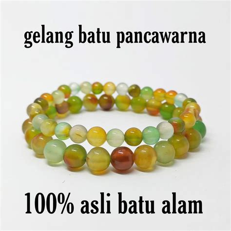 Jual Gelang Batu Pancawarna Asli Batu Alam Shopee Indonesia