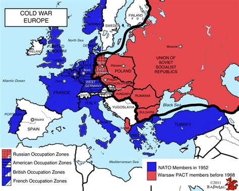 Blank Map Europe Cold War