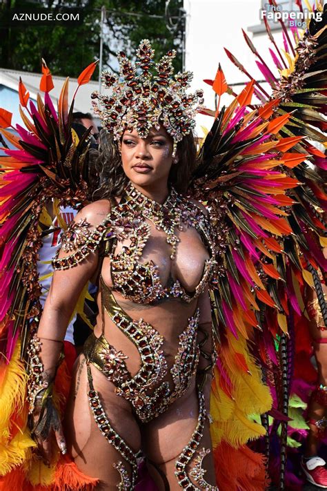 Rihanna Sexy Stuns In A Dazzling Bejeweled Bikini At Carnival Festival In Barbados Aznude