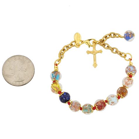 Murano Bracelets Murano Glass Rosary Bracelet Sommerso Multicolor