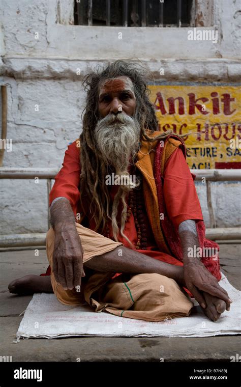 Holy Man Sadhu India Varanasi Local Devotee Spiritual Life Yogi