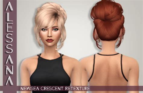 Alessana Sims Newsea`s Crescent Hair Retextured Sims 4 Hairs