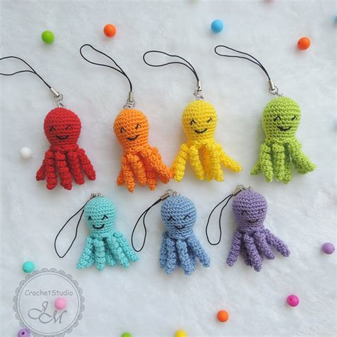 Crochet Keyring Octopus Octopus Keychain Keychain Amigurumi Etsy