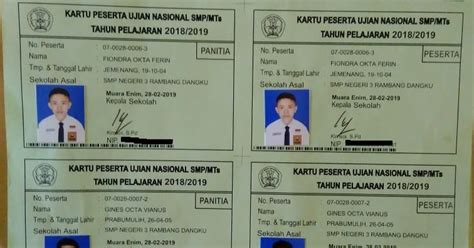 kartu usbn smp tahun 2018/2019 - Modul Ajar Kurikulum Merdeka