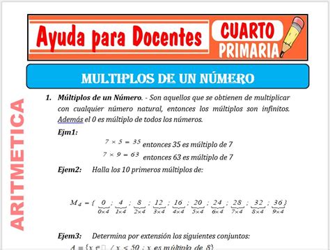 Aritmética para Cuarto de Primaria Ayuda para Docentes