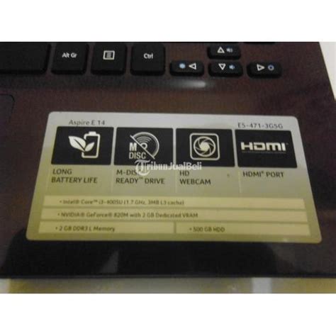 Acer E5di471g Intel Core I3di4005u Vga Nvidia Geforce Gt 820m 2gb Di
