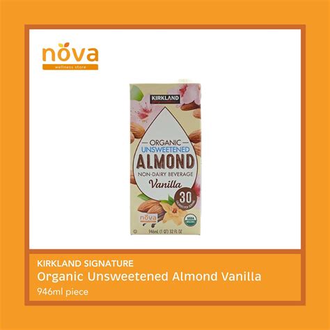 Kirkland Signature Organic Unsweetened Almond Vanilla Ml Pc