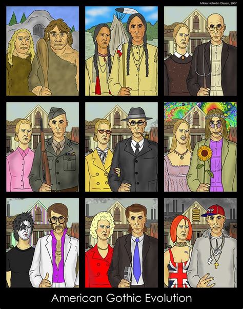the american gothic evolution is depicted in this cartoon