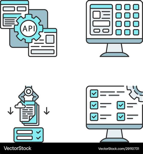 Rpa Color Icons Set Royalty Free Vector Image VectorStock