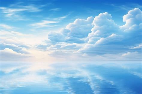 Premium Ai Image Clouds And Sky Reflected In The Water