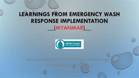 Presentation Learnings From Emergency Wash Response