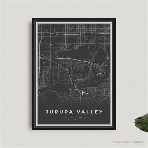 Jurupa Valley Map Print Jurupa Valley Black Map Poster | Etsy