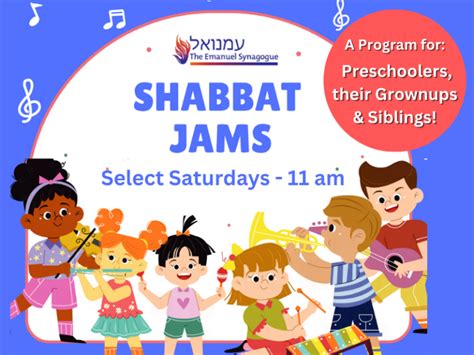 New Shabbat Jams For Preschool Families The Emanuel Synagogue West