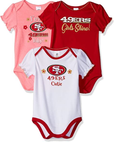 Nfl San Francisco Ers Baby Girl Pack Bodysuit Team Color