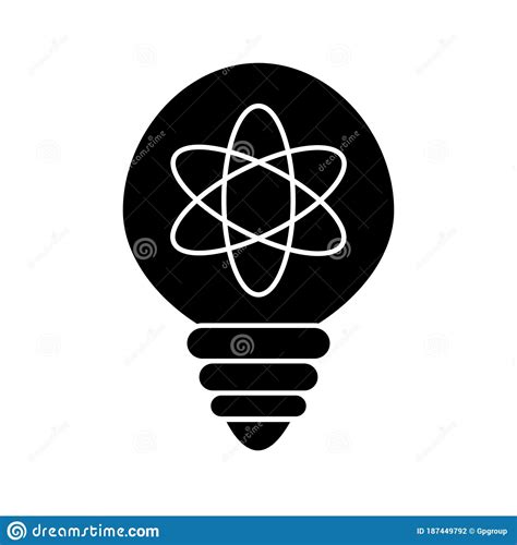 Light Bulb With Atom Silhouette Style Icon Vector Design Stock Vector