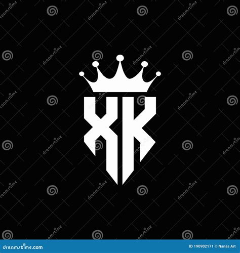 Xk Logo Monogram Emblem Style With Crown Shape Design Template Stock