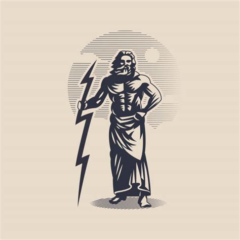 Zeus Greek God Statue With Lightning Bolt