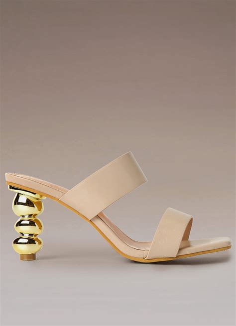 Nude Nude Brief Backless Heel Sandals Shoes Azazie