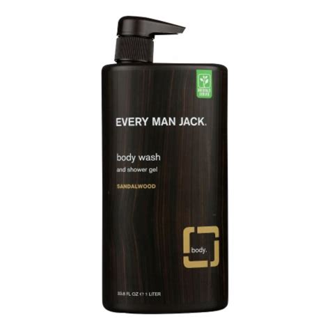 Every Man Jack Body Wash Sandalwood Body Wash - Case of 33.8 - 33.8 fl ...