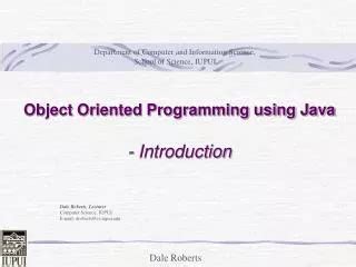 Ppt Introduction To Object Oriented Programming With Java Powerpoint